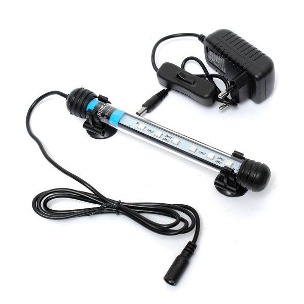 Aquarium Fish Tank 18cm 6 LED 5050 SMD Blue White Bar Light Underwater Submersible Waterproof Clip Lamp Decoration Lighting