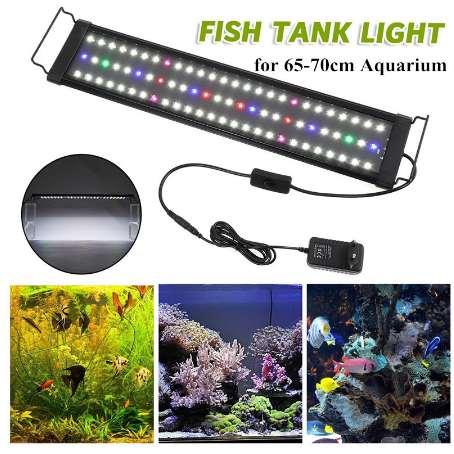 Aquarium Lighting Fish Tank Light Hood with Extendable Brackets,White and Blue,Green,Pink,Red 78 LEDs for 65-70cm Aquarium