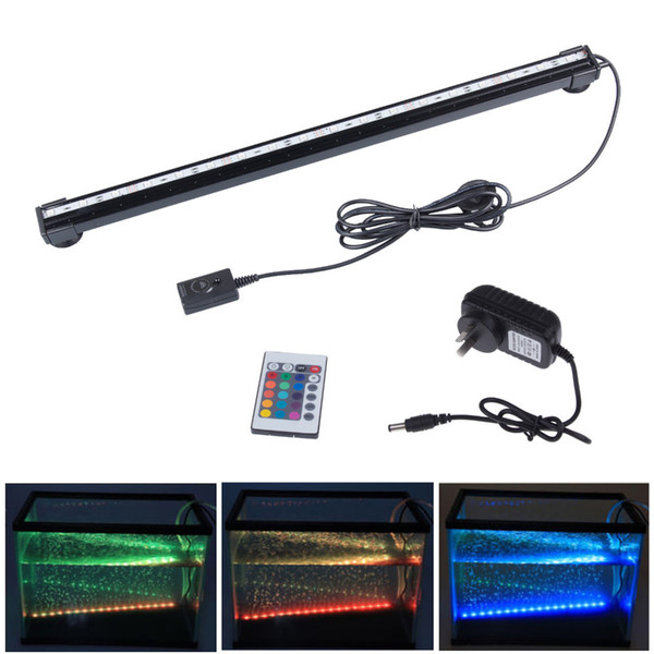 Best Quality 6W 18LED 46CM RGB Color LED Fish Tank Plant Aquarium Led Light Underwater Bubble Light Lamp With Remote