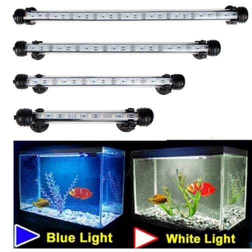 Waterproof LED Aquarium Lights Fish Tank Light Bar Blue/White 18/28/38/48CM Submersible Underwater Clip Lamp Aquatic Decor EU