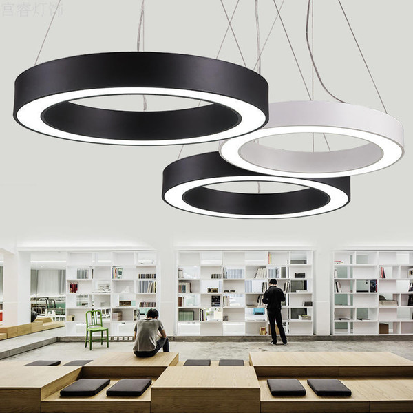 Office Lights Simple Lamp Circular Led Pendant Lighting Simplify Hollow Round Suspension Lights Led Lighting Diameter 40cm/ 60cm/ 80cm