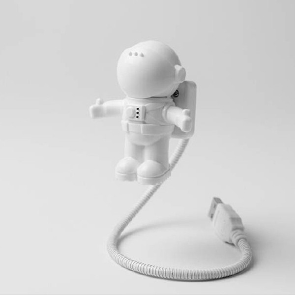 USB Adjustable Night Light Cool Astronaut Spaceman LED Computer PC Lamp Desk Kids Baby Fun Sleep White Lamp Night Light