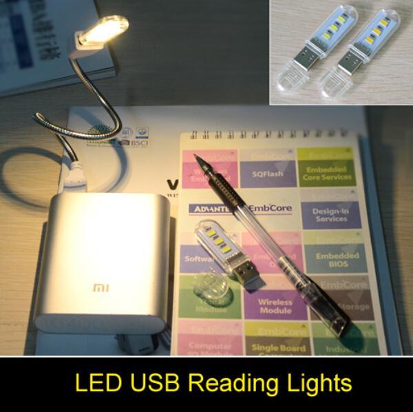 Super bright Mini Computer USB Gadget 3 LEDS 5730 LED Lamp USB Light White / Warm White Light for Notebook Laptop Mobile Power Reading Book