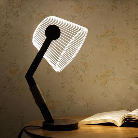 3D night light handmade wooden table lamp acrylic transparent board eye decoration visual three - dimensional creative gifts