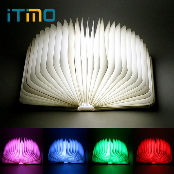 wholesale LED Book Shaped Table Lamp Rechargeable USB Port Folding Night Light Home Decoration Birthday Gift for Kids Book Lights