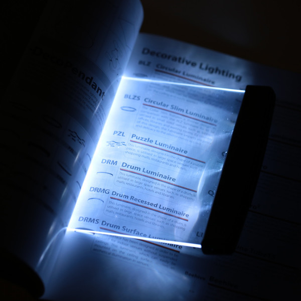 LED Light Panel Night Reading Book Lamp Portable Lightwedge Lighting Lightweight & Compact Powered By 3xAAA Batteries