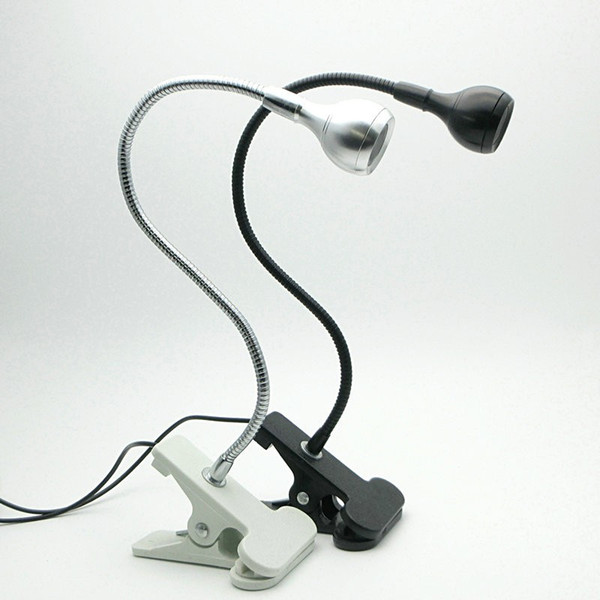 LED Desk Lamp with Clip 1W Flexible LED Reading Lamp USB Power Supply LED Book Tablet Lamp Warm White/White Clamp Light