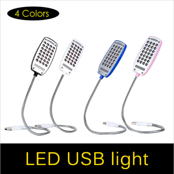 1Pcs Ultra Bright Flexible LED USB light reading lamp 28LEDs 4 Colors for Laptop Notebook PC Computer CE RoHS certificate