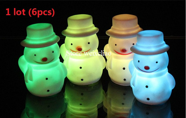 Nightlight Colorful LED Nightlight Wall Night Light Baby Bed Night Light Cartoon Style 1 lot (6pcs) Free Shipping