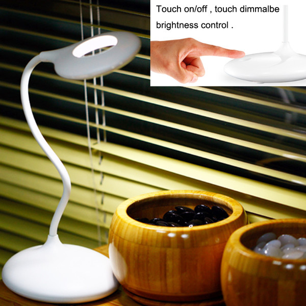 LED Desk Lamp Book lights Toch On / Off Switch Control and Dimmable Brightness DC5V Table Lamp