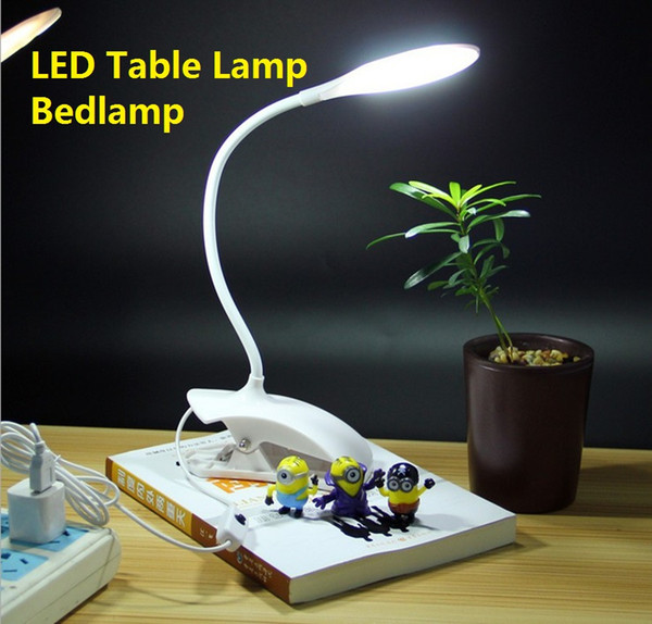 Led Lamp Reading Light Function Long Arm Flexible Student LED Table Lamp Lighting Bottom Seat Clip Bedlamp Book Lights With Retail Box