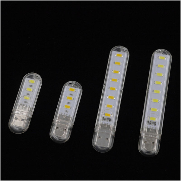 8 LEDs SMD5730 LED USB lamp Book lights Camping Bulb Night light for Power bank/comupter Portable Shining Led Lamp