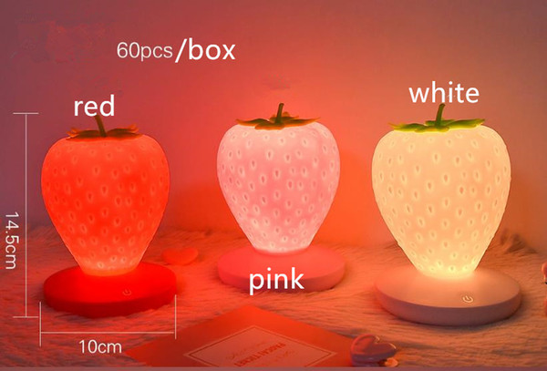 strawberry led book lights penholder lamp mini usb charging folding work reading lamps children's bedside lamp small night lamp birthday