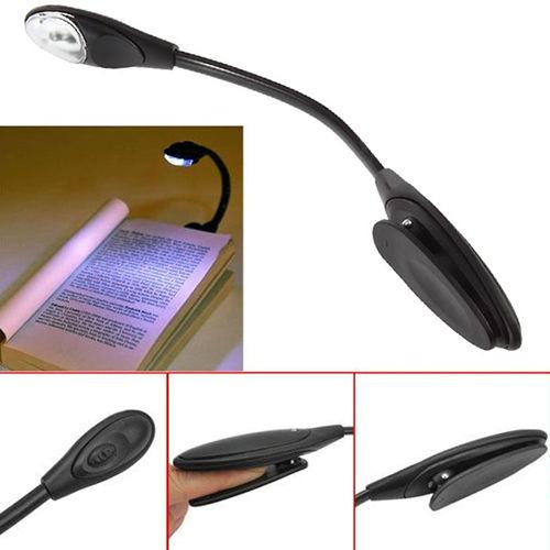 Striking Mini White LED Clip Booklight Portable Travel Book Reading Light Lamp