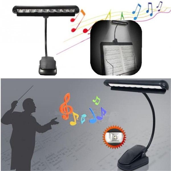 9 LED Table Lamp Reading Light Table Lamp 9 LED Clip Light Orchestra Arm Flexible Music Stand Adapter Book Reading Lamp Rechargeable Light