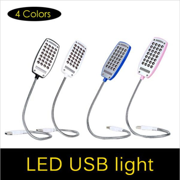 1Pcs Ultra Bright Flexible LED USB light reading lamp 28LEDs 4 Colors for Laptop Notebook PC Computer CE RoHS certificate