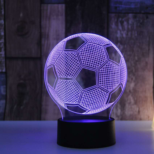 World Cup Football Night Lights 3D Acrylic Colorful Bedroom Night Lights Creative Gift Table Lamp