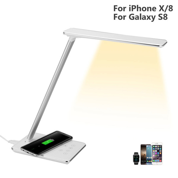 Led Bedside Table Lamp with Wireless Charger Touch Sensor Reading Lamp Eye Protection Level Dimmable Table Lamp With Qi Wireless Charger