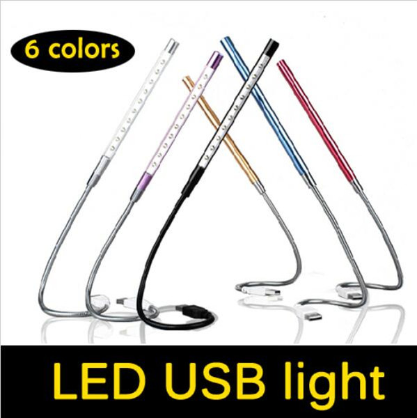 Super bright Metal Material USB LED light lamp 10LEDs flexible variety of colors for Notebook Laptop PC Computer CE RoHS Certificate