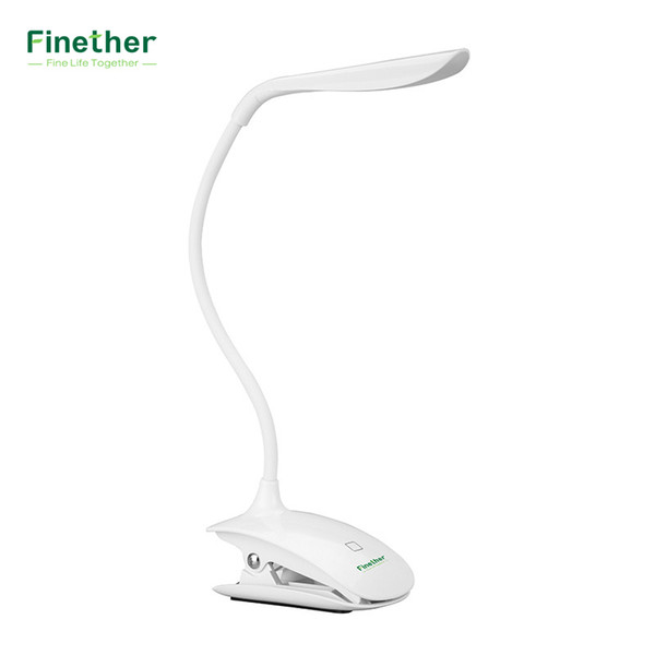 Fashion Adjustable USB Rechargeable LED Desk Table Lamp Light with Clip Touch Switch Dimmable Student Lamp