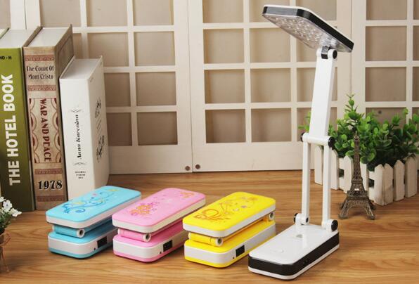 Students Mini Reading Desk Lamps 800mAh Battery Folding Rechargeable 24 LED Dimmable Table Lamps Adjustable Lamps