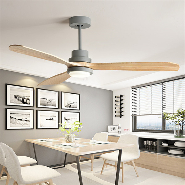 Postmodern Wooden Ceiling Fans Bedroom 110v/220v Ceiling Fan Wood Fans With Lights Remote Control Ventilador De Teto