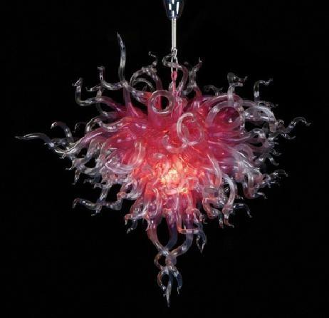 Wedding Decoration Living Room Lighting Chandelier Pink Energy Saving Chihuly Style Murano Art Glass LED Decorative Crystal