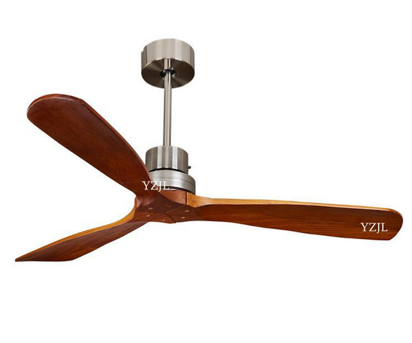 Loft-style simple and stylish American living room dining room remote control fan no lamp oak loft ceiling fan without light