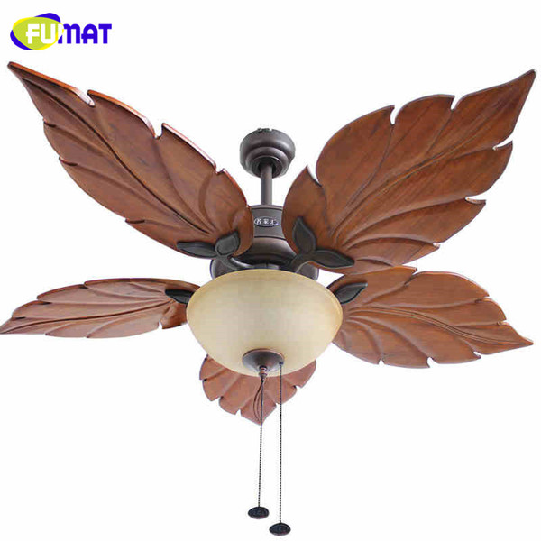 FUMAT Ceiling Fan Lights Decorative Fans Brief Retro Indoor Ceiling Light Living Room Chinese Style Maple Fan Lamps