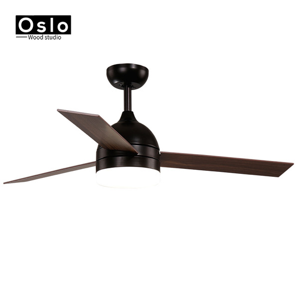 Nordic Modern Retro LED Ceiling Fan Light Dining Room Bedroom Living Room Restaurant Solid Wood Fan Lamp Decorative lighting