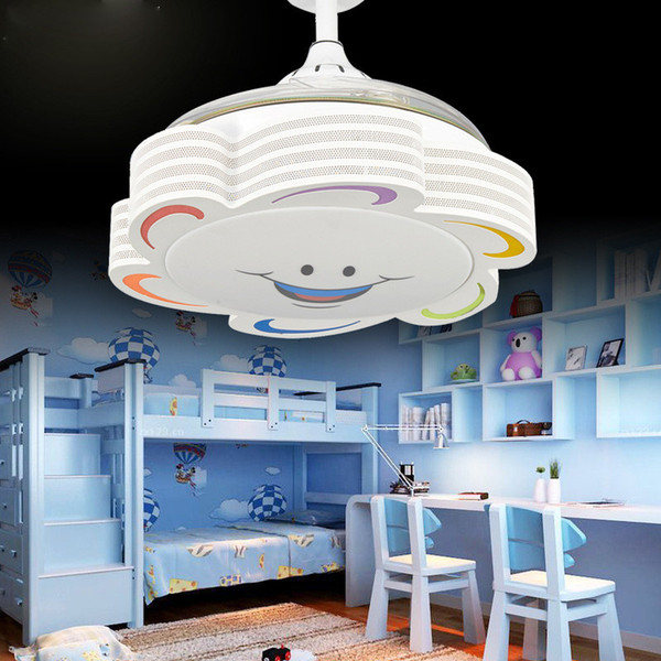 Invisible Children fan light 36inch kid ceiling fan lamp for children bedroom with 30W led color dimming 220V/110V