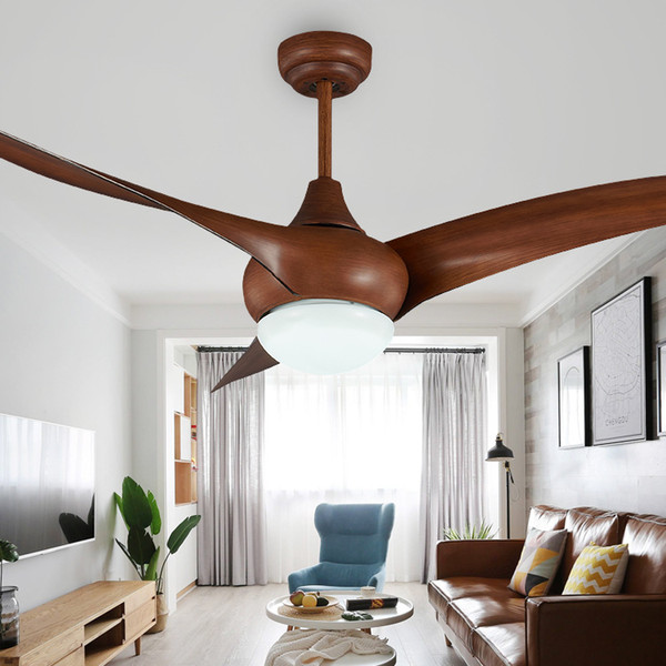 52 inch LED Remote Ceiling Fans Minimalist Dining room living room Modern Light Wave 52