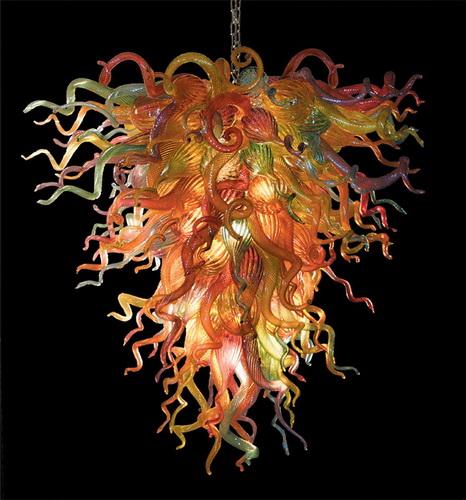 100% Hand Blown Modern Chandeliers Free Shipping Holiday Party Art Dale Chihuly Style 110v-240v LED Bulbs