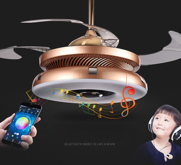 2019 New Chess and Card Room Intelligent Negative Ion Purification Ceiling Fan Lamp Bluetooth Music Invisible Fan Lamp LLFA