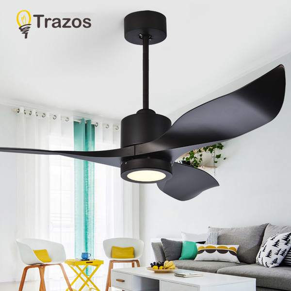 TRAZOS 110-220V Ceiling Fans With Lights For Living Room Remote Ceiling Fan Lamp Nordic Ventilateur Cooling Fan Light