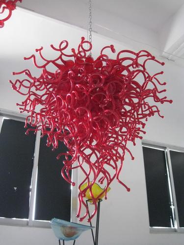 American Large Foyer Chandeliers Red Hotel Large 110/220v AC Led Pretty Bedroom Hand Blown Glass