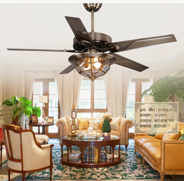 European antique ceiling fan lights simple fashion 48inch ceiling fans living room restaurant iron leaves fans ceiling lamp