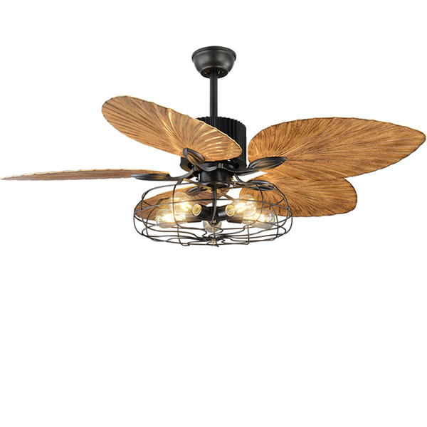 Luxury European-style retro living room remote control Ceiling Fans Restaurant Living Room Fan Light