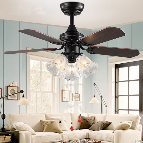 LED Ceiling Fans With Lights Remote Control Ventilador De Techo Bedroom Dinning Room Ceiling Light Fan Lamp E27 Bulbs