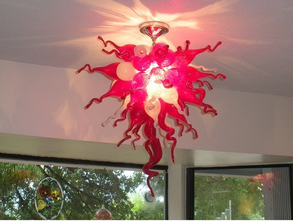 Red and White Modern Designer Chandelier Free Shipping Flower Glass Hanging Chain Decorative Chandelier and Pendant