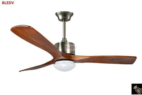 52 Inch Village Wooden Ceiling Fan With Lights Remote Control Attic Ceiling Light Fan Bedroom Home 220v Wood Blade Lamp