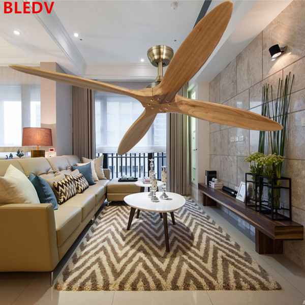 56 inch Bronze Wooden Dc Ceiling Fan Remote Control Wood Decorative Ceiling Fans Without Light Fan 110v/220V Ventilador De Techo