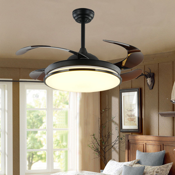 Industrial ceiling fan lamp American color dimmin fan light simple wooded indoor lighting 110V/220V