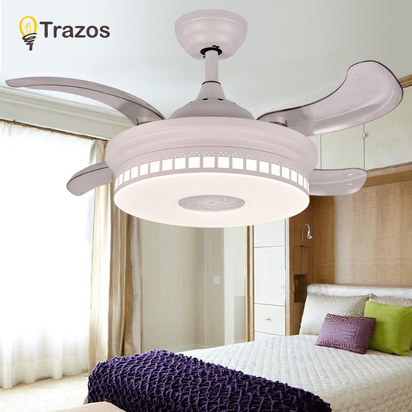 TRAZOS Ceiling Fans Without Light Bedroom 220v Ceiling Fan Wood Fans With Lights Remote Control Ventilador De Teto