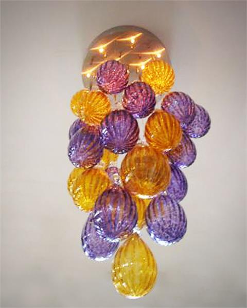 Modern Warm Honey Ceiling Bubbles Glass Chandelier LED Bulbs Hand Blown Glass Italian Chihuly Style Lighting Chandelier