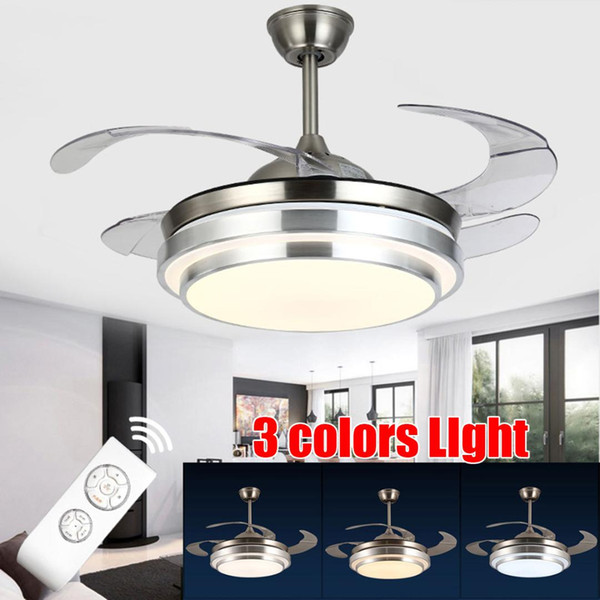 Modern Decorative 42'' Smart Mute Invisible Fan lights LED Ceiling Fan Lights Remote Control Switch For Restaurant Bedroom 220V