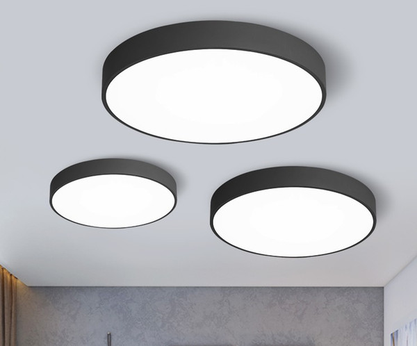 LED Ceiling Light Lamp Living Room Lighting Fixture Bedroom Kitchen Surface Mount Flush Ultra-thin LED Panel Light Black/White