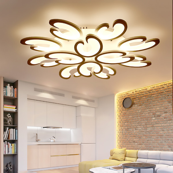 FULOC Modern Acrylic Ceiling Lights Living Room LED Home Lighting Light plafonnier led telecommande Fixtures