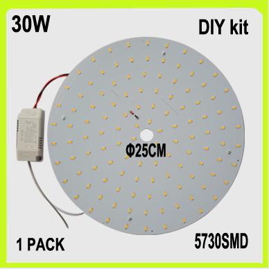 New DIY 220V 5730SMD 30W LED PCB disk surface mounted LED ceiling light dia25cm 220V 230V 240V 2 YEAR WARRANTY LED circular tube