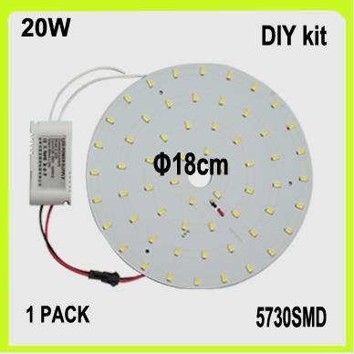 Replace 40W fluorescent tube 110v 120v DIY 20W LED circular panel led disc LED ceiling light kits surface mounted dia18cm 2 YEAR WARRANTY